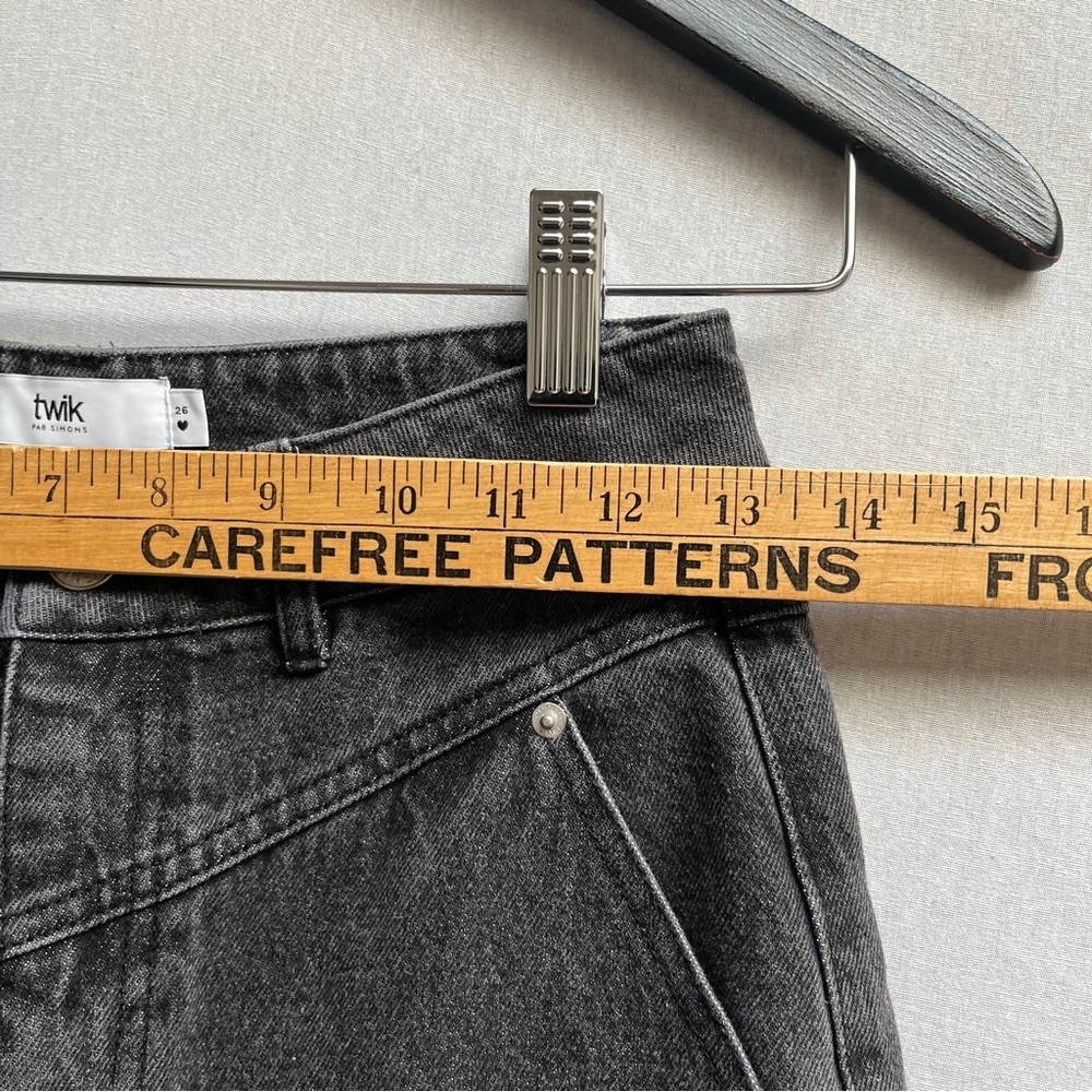 Twik Visions Organic Cotton Coupe Indie Button Fly Gray Denim Jeans Sz 26 - Picture 11 of 11